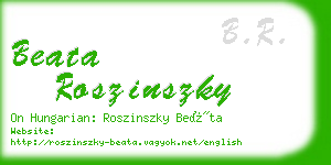 beata roszinszky business card